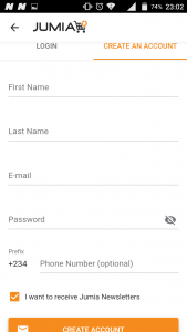 steps to opening jumia account