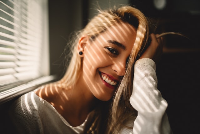 beautiful lady smiling