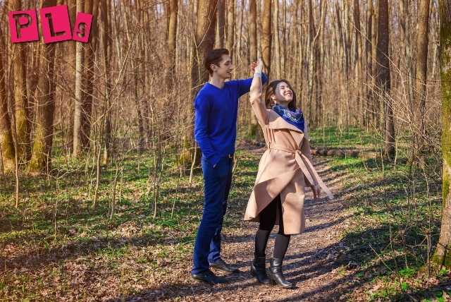 Couple dancing in the forest